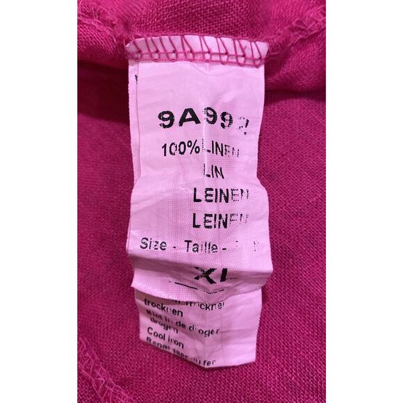 Piazza Del Tempio Dress Womens Hot Pink Linen Sleeveless Size XL - Picture 6 of 8